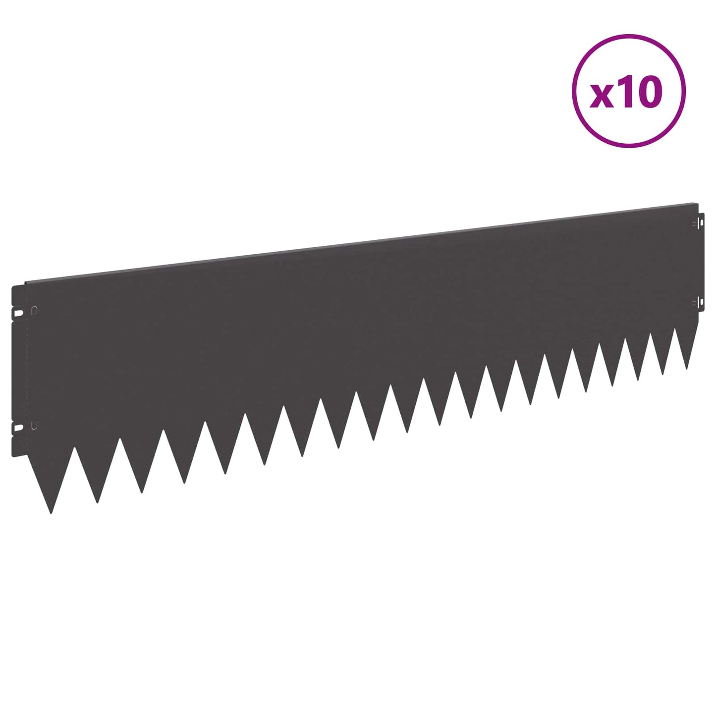 Gjerdekant 10 pcs 103 x 25 cm Stål Svart