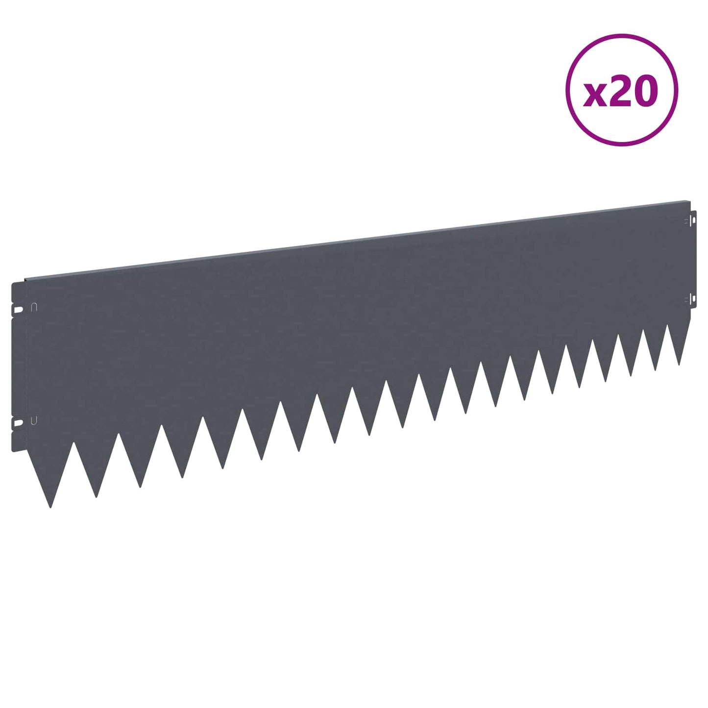 Gjerdekant 20 pcs 103 x 25 cm Stål Antrasitt