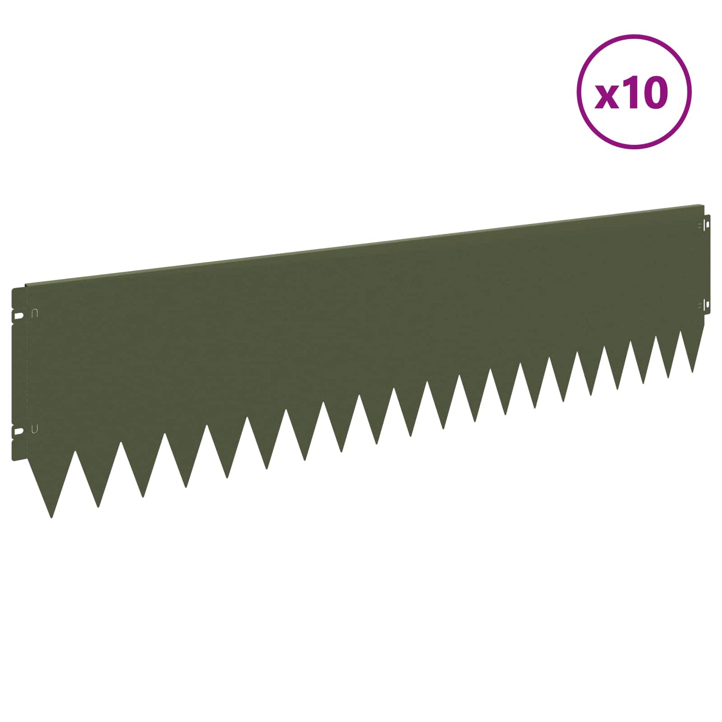 Gjerdekant 10 pcs 103 x 25 cm Stål Olivengrønn