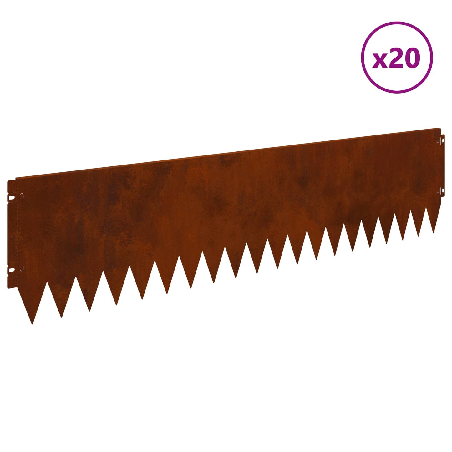 Gjerdekant 20 pcs 103 x 25 cm Stål Rusten