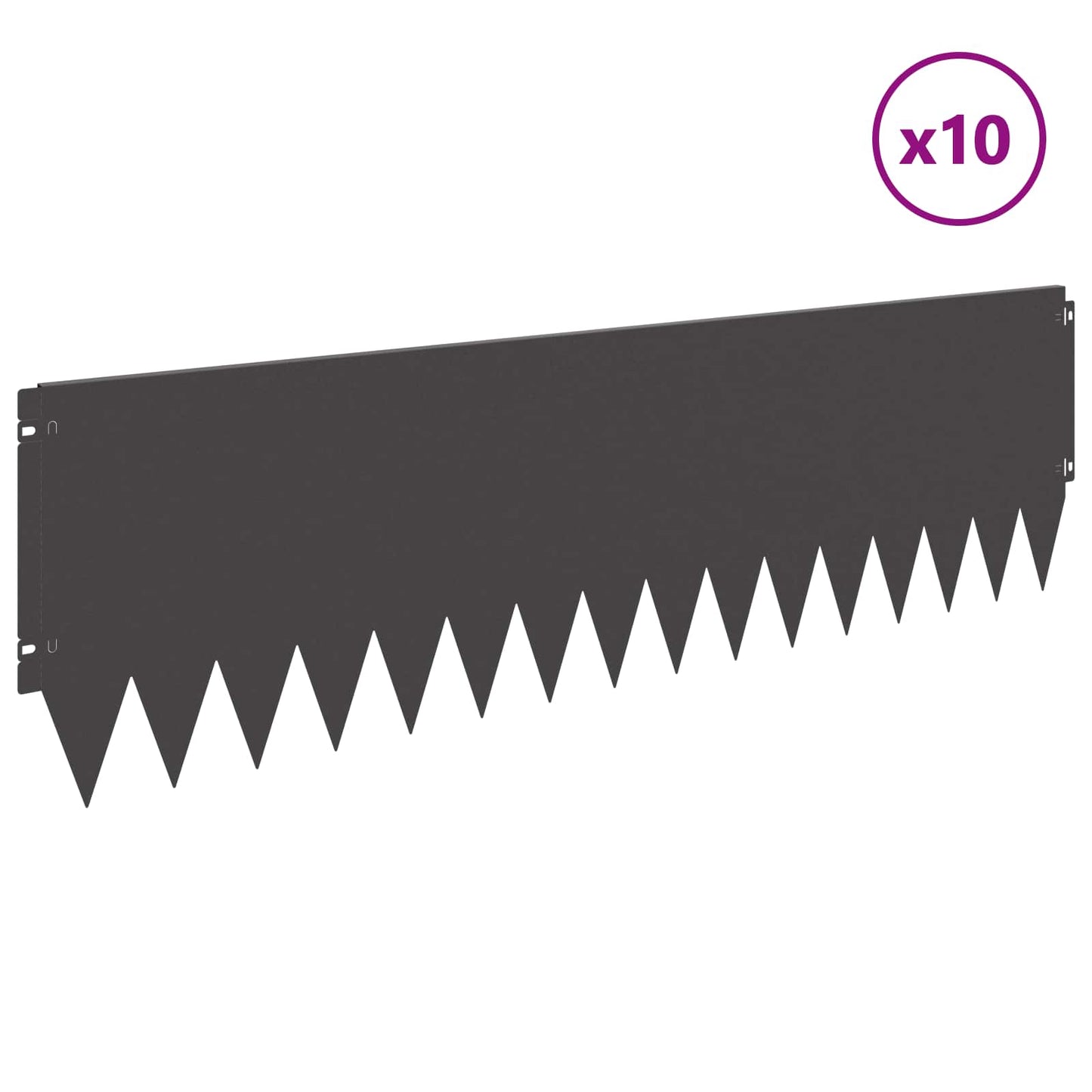 Gjerdekant 10 pcs 103 x 30 cm Stål Svart