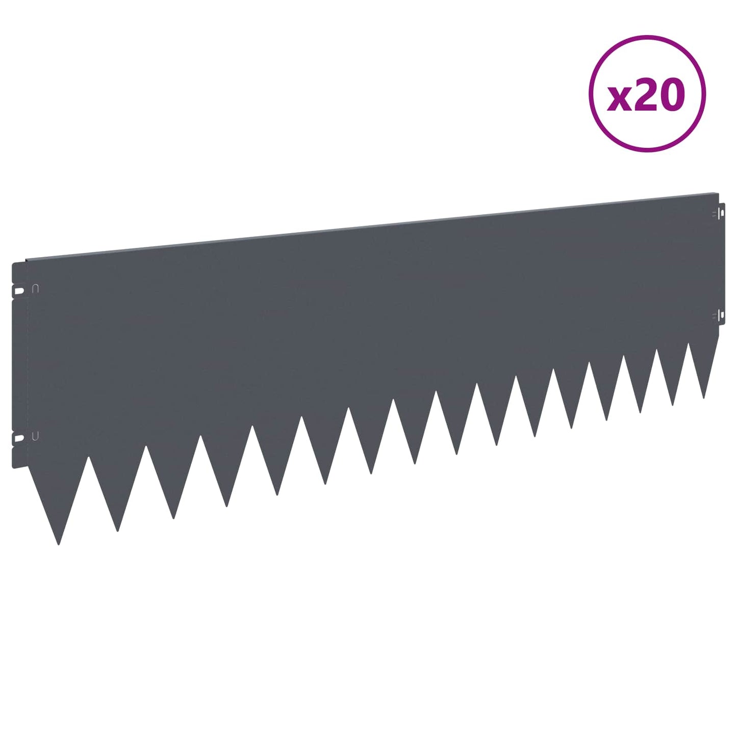 Gjerdekant 20 pcs 103 x 30 cm Stål Antrasitt