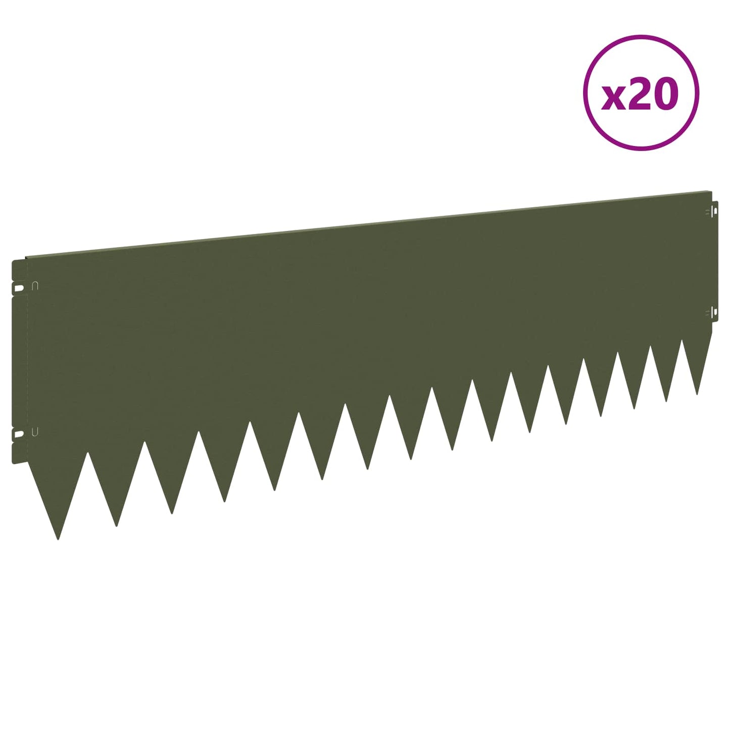 Gjerdekant 20 pcs 103 x 30 cm Stål Olivengrønn