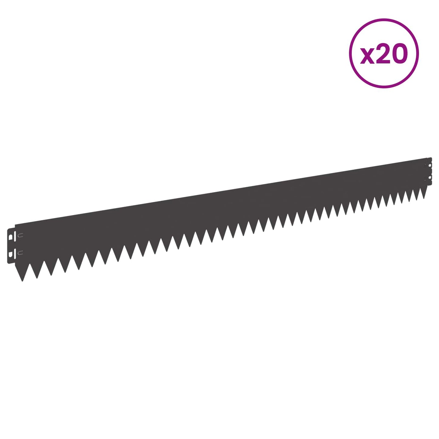 Gjerdekant 20 pcs 103 x 10 cm Stål Svart