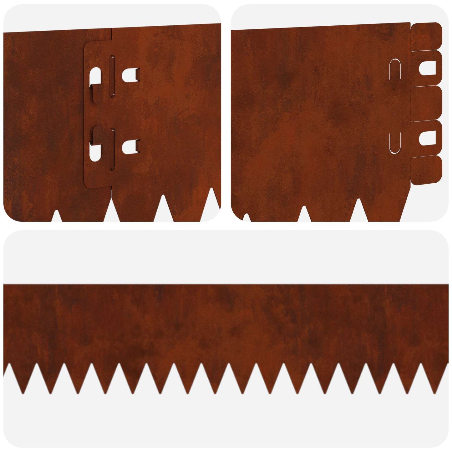 Gjerdekant 10 pcs 103 x 10 cm Stål Rusten