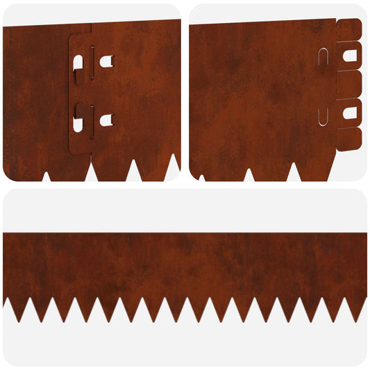 Gjerdekant 10 pcs 103 x 10 cm Stål Rusten