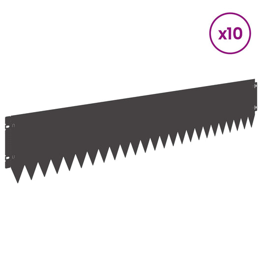 Gjerdekant 10 pcs 103 x 20 cm Stål Svart
