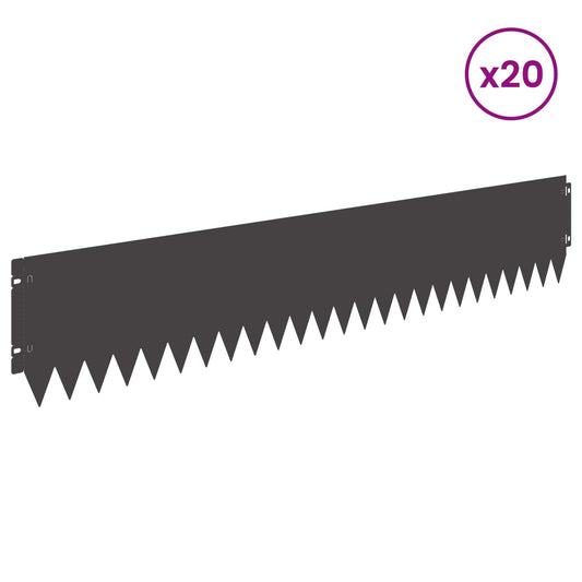 Gjerdekant 20 pcs 103 x 20 cm Stål Svart