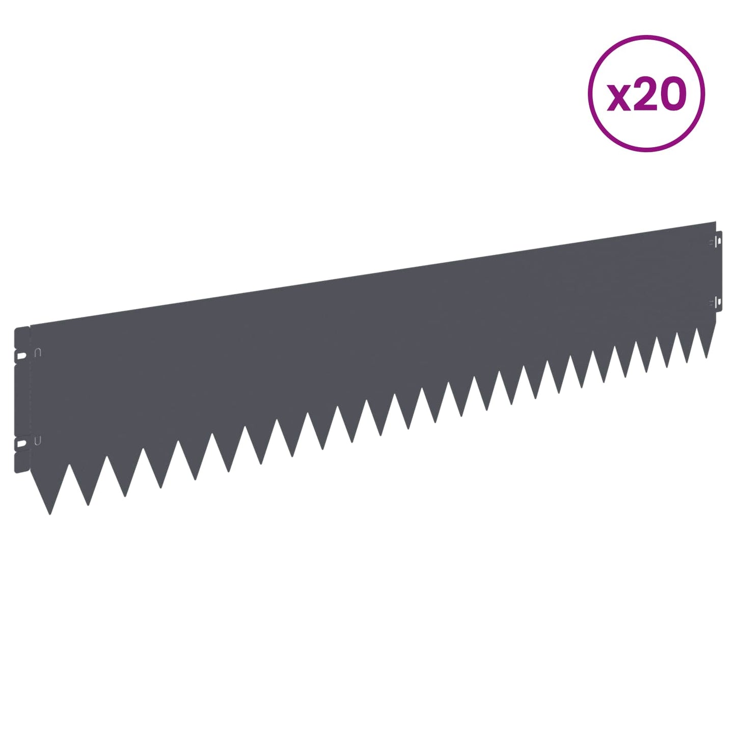 Gjerdekant 20 pcs 103 x 20 cm Stål Antrasitt