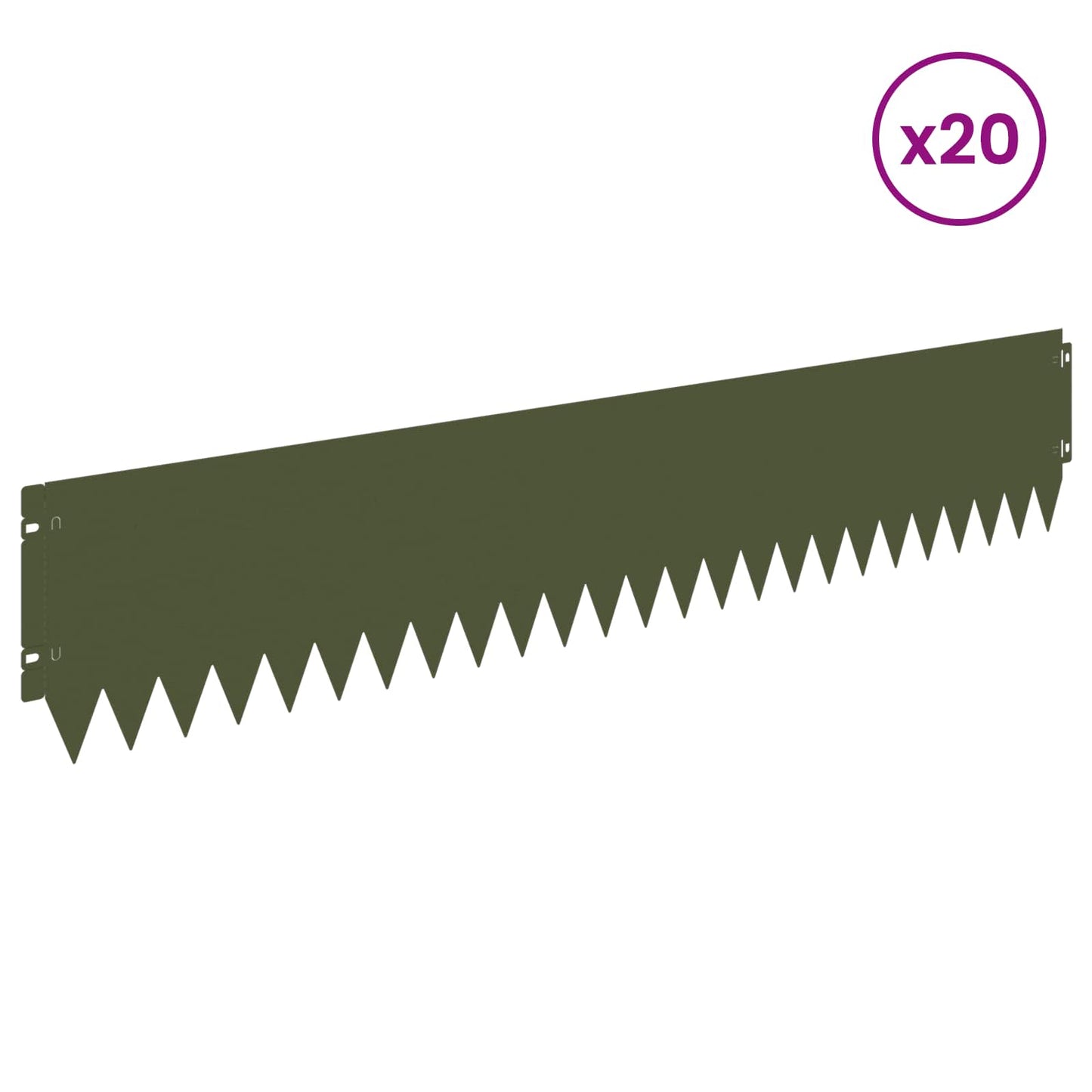 Gjerdekant 20 pcs 103 x 20 cm Stål Olivengrønn