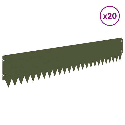 Gjerdekant 20 pcs 103 x 20 cm Stål Olivengrønn