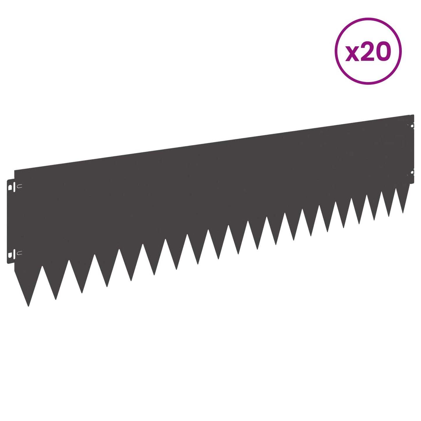 Gjerdekant 20 pcs 103 x 25 cm Stål Svart
