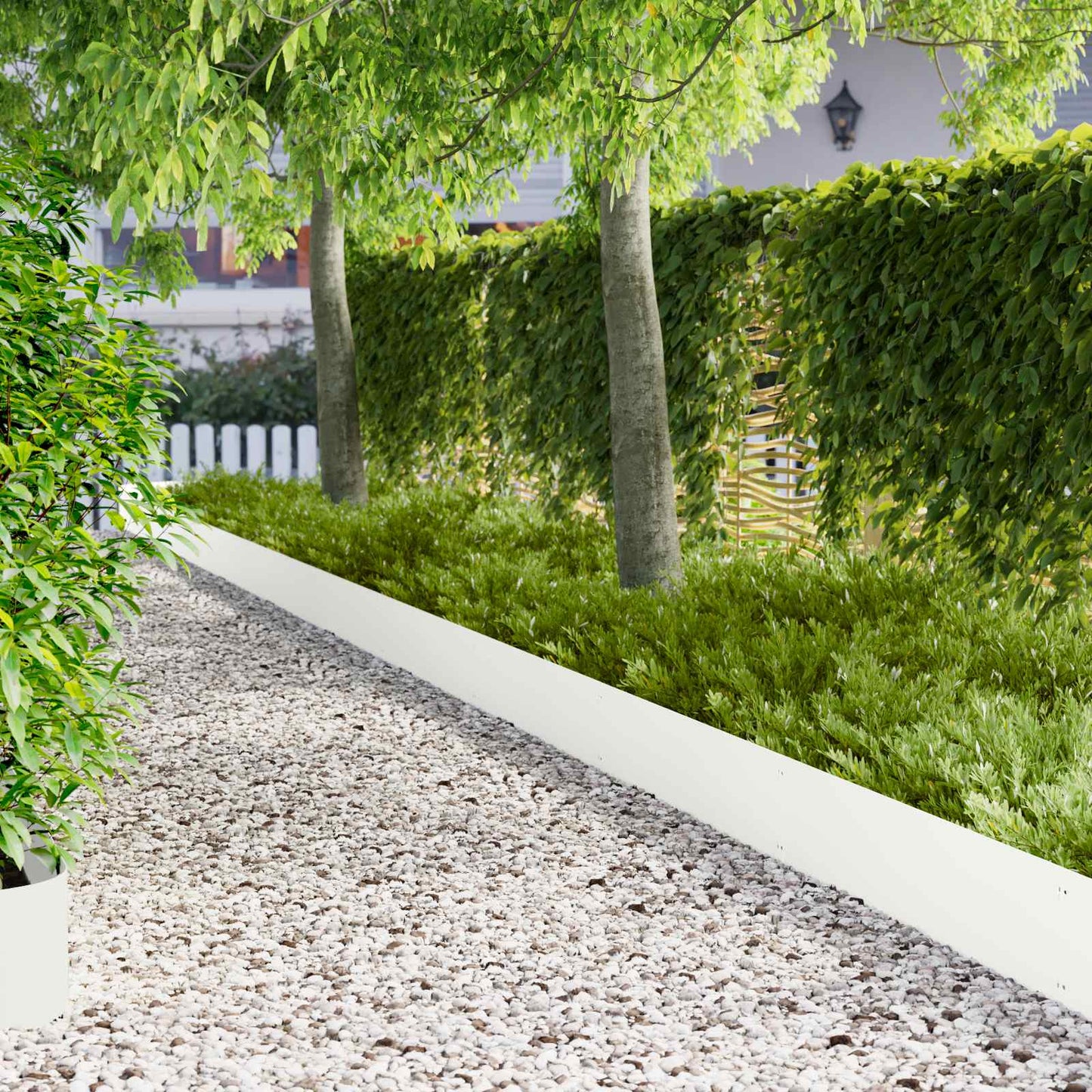 Gjerdekant 10 pcs 103 x 25 cm Stål Hvit