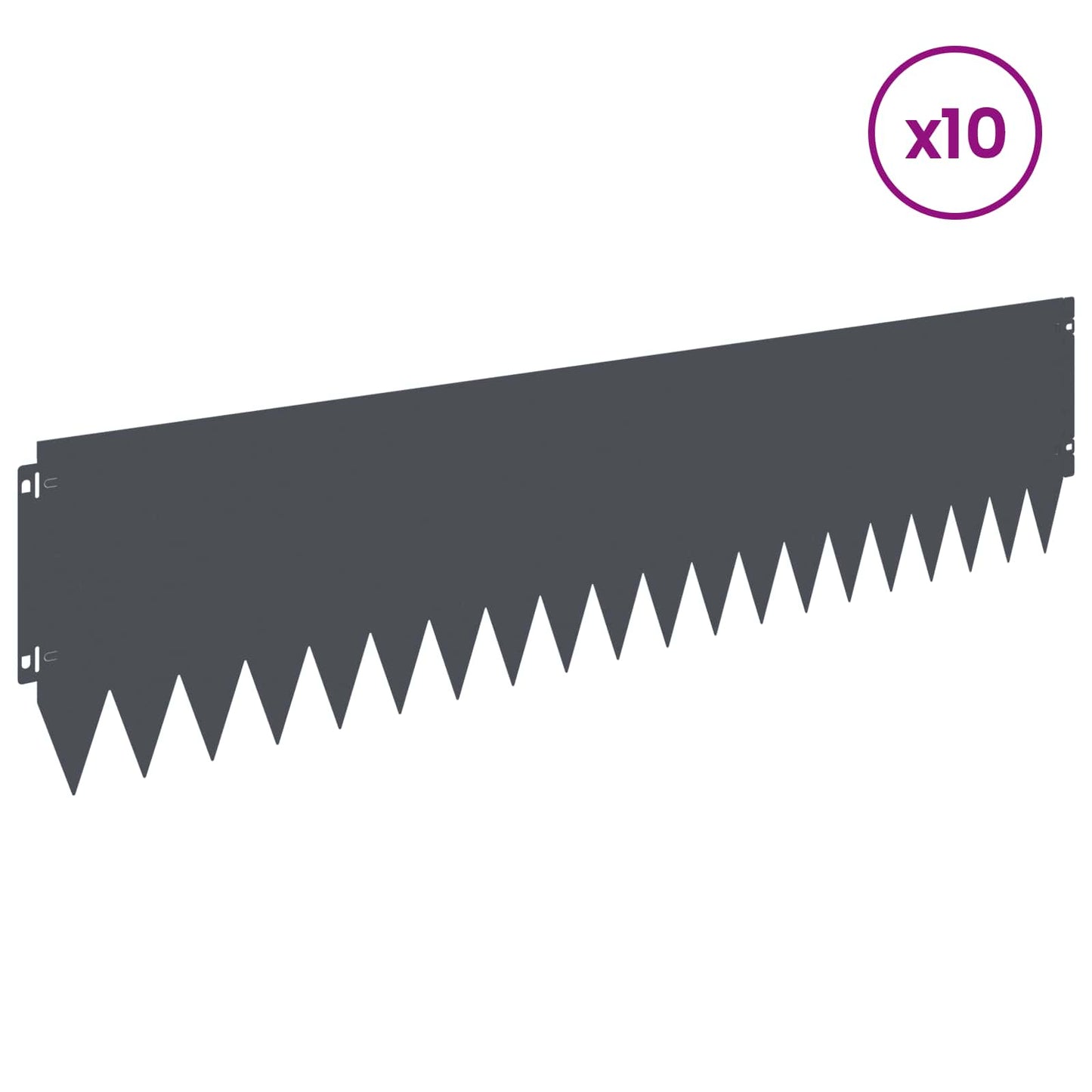 Gjerdekant 10 pcs 103 x 25 cm Stål Antrasitt