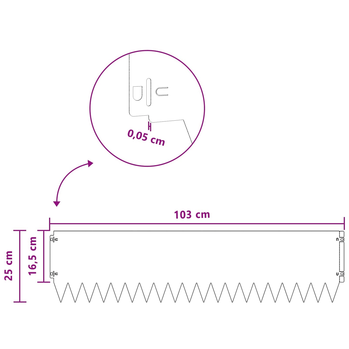 Gjerdekant 10 pcs 103 x 25 cm Stål Olivengrønn