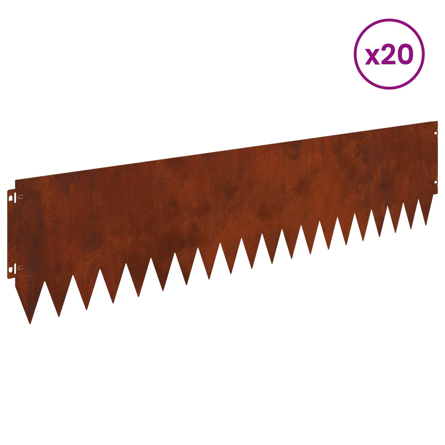 Gjerdekant 20 pcs 103 x 25 cm Stål Rusten