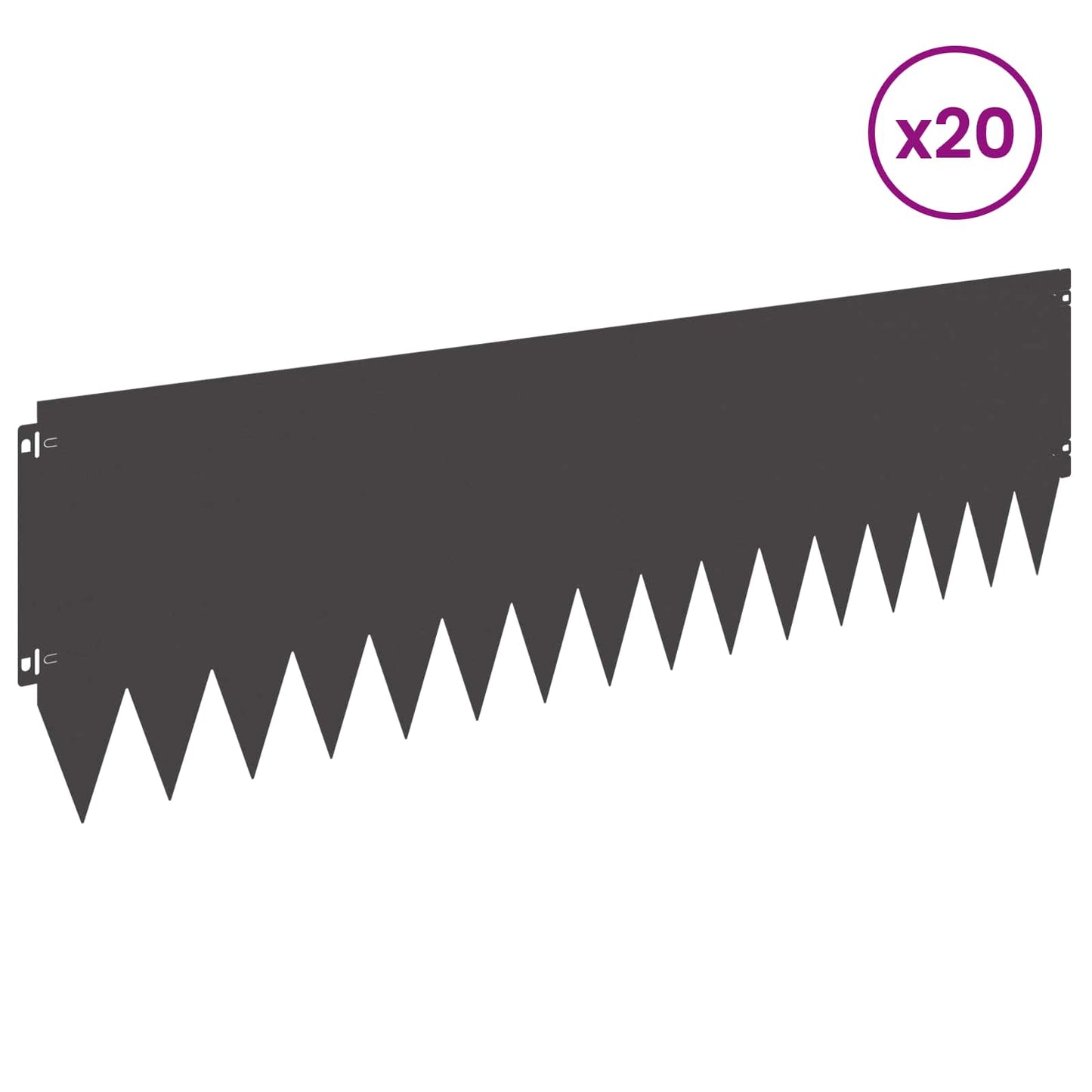 Gjerdekant 20 pcs 103 x 30 cm Stål Svart