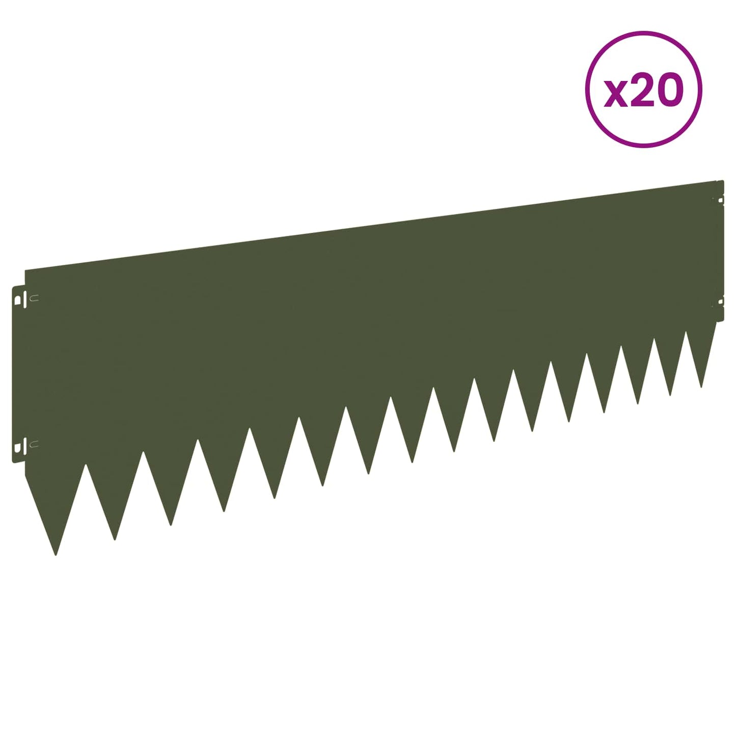 Gjerdekant 20 pcs 103 x 30 cm Stål Olivengrønn