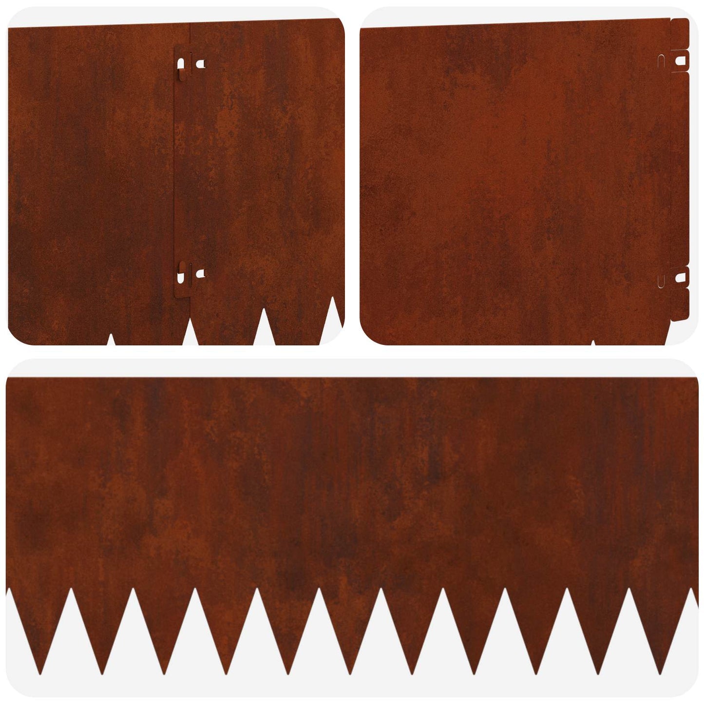 Gjerdekant 10 pcs 103 x 30 cm Stål Rusten