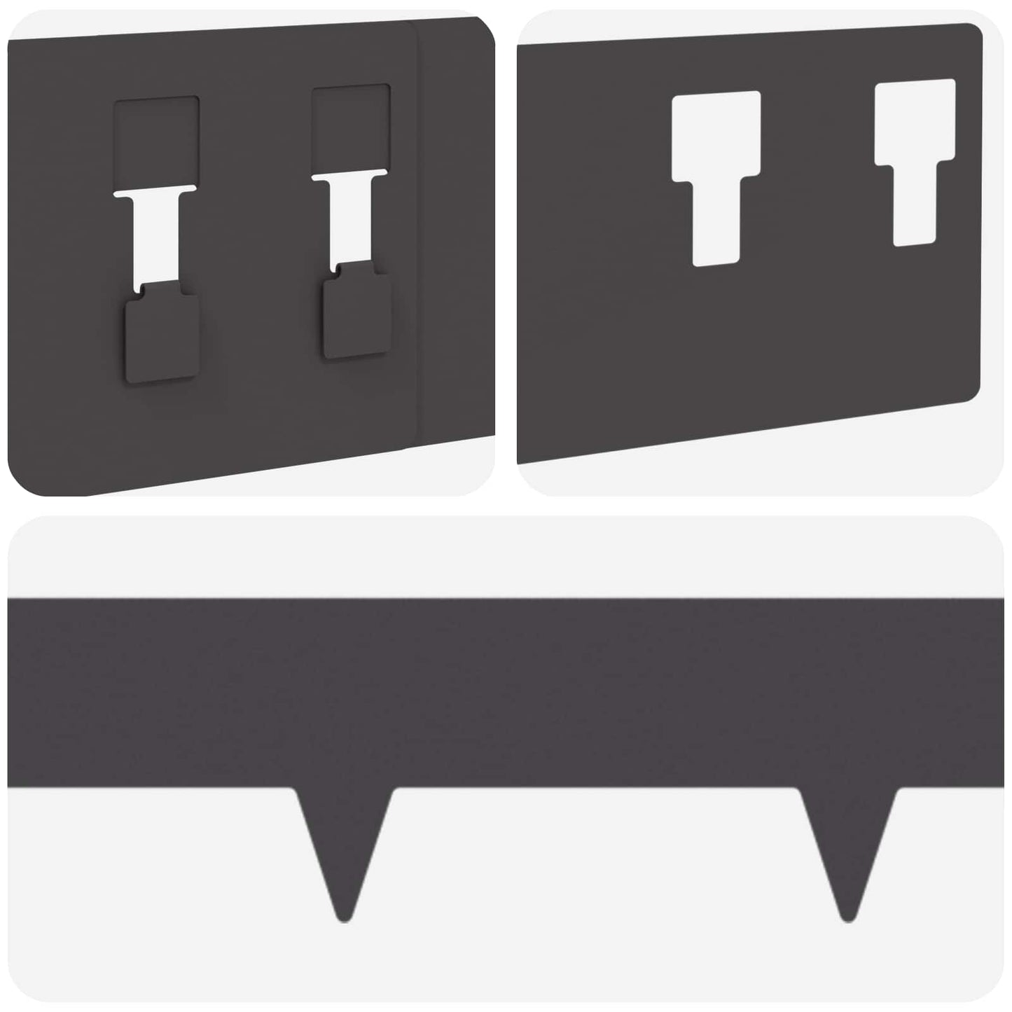 Gjerdekant 20 pcs 100 x 12 cm Stål Svart