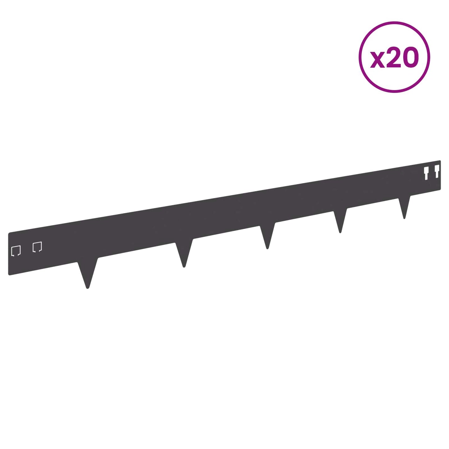 Gjerdekant 20 pcs 100 x 12 cm Stål Svart