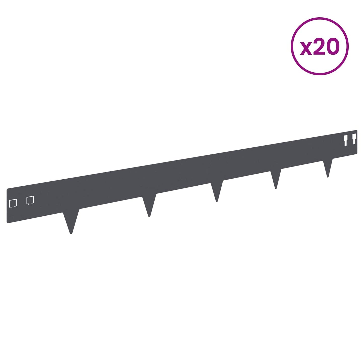 Gjerdekant 20 pcs 100 x 12 cm Stål Antrasitt