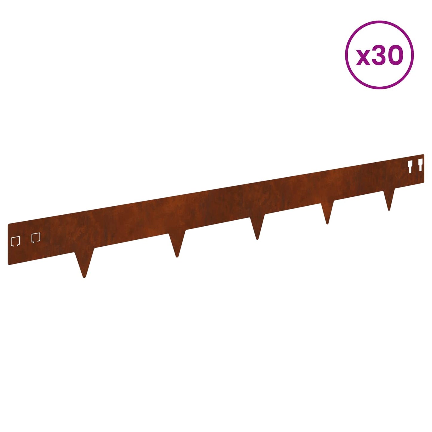 Gjerdekant 30 pcs 100 x 12 cm Stål Rusten