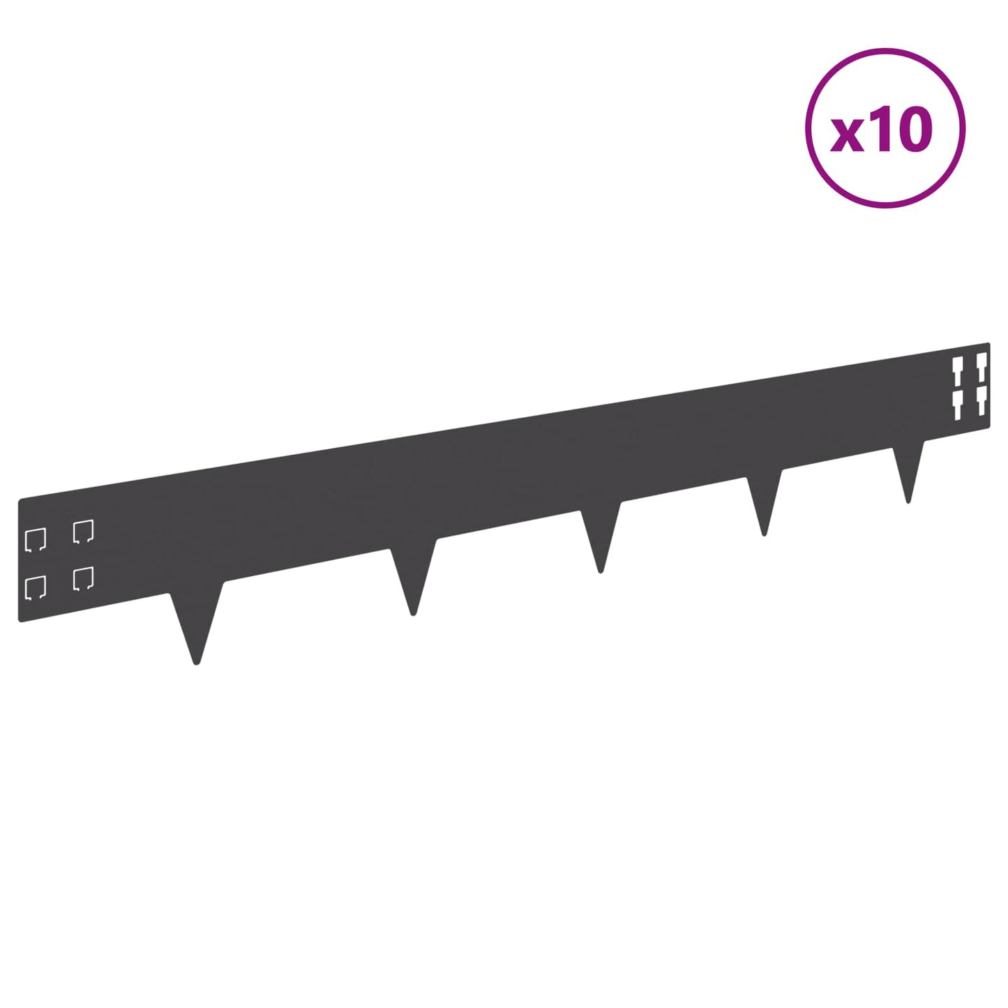 Gjerdekant 10 pcs 100 x 15 cm Stål Svart