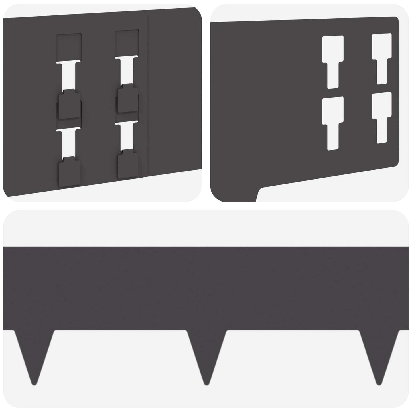 Gjerdekant 50 pcs 100 x 15 cm Stål Svart