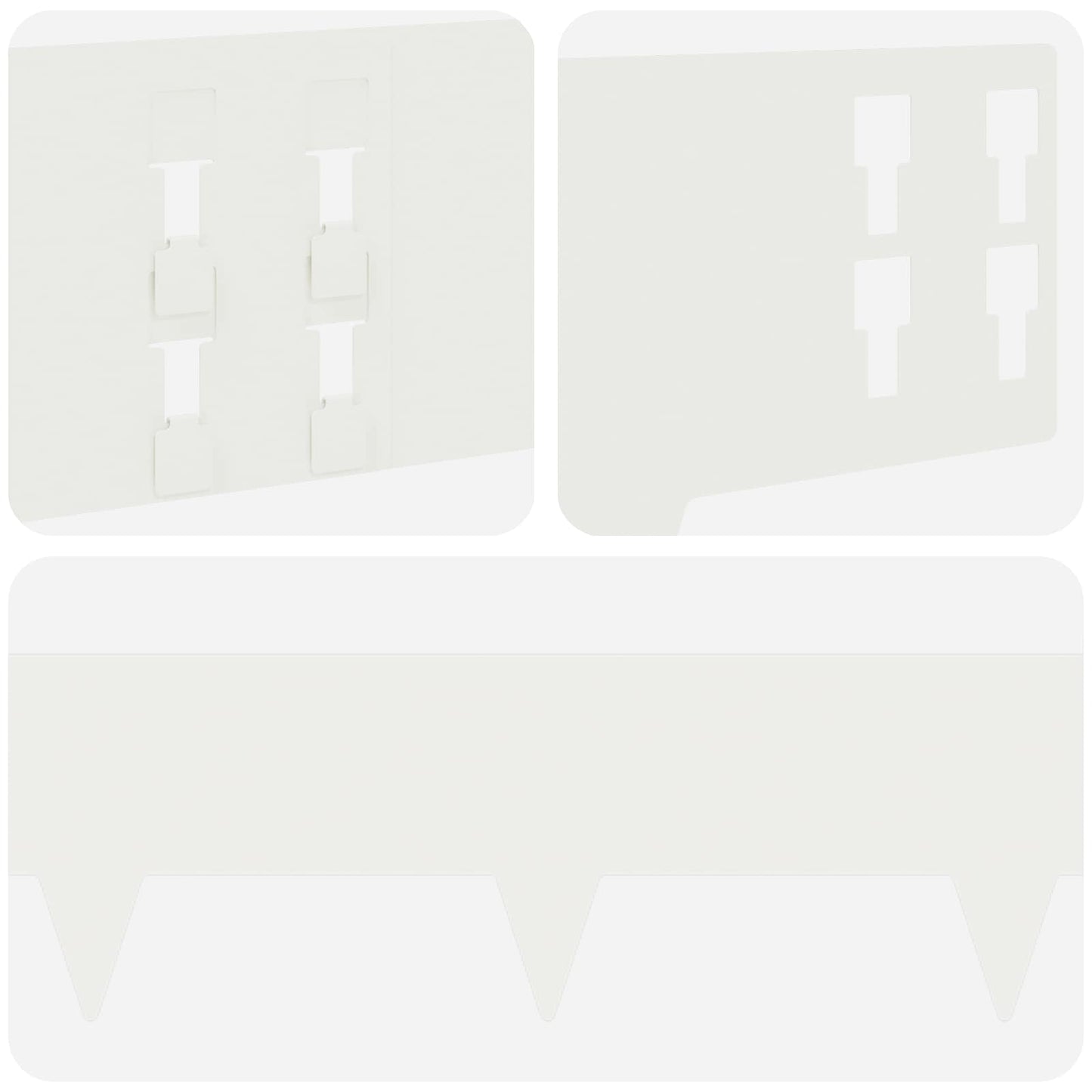 Gjerdekant 10 pcs 100 x 15 cm Stål Hvit