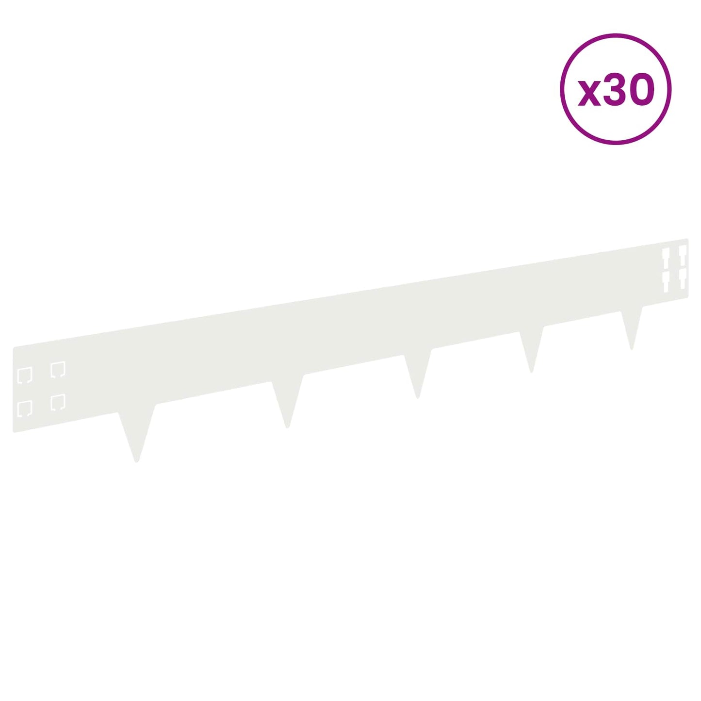 Gjerdekant 30 pcs 100 x 15 cm Stål Hvit