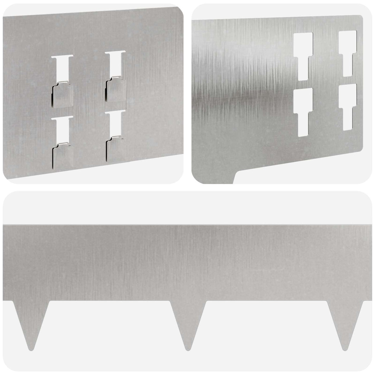 Gjerdekant 10 pcs 100 x 15 cm Stål Sølv