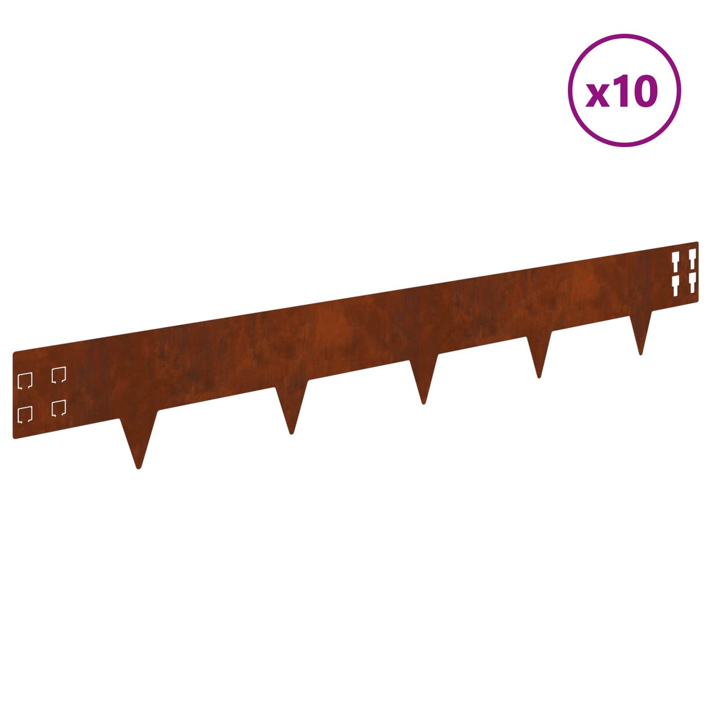 Gjerdekant 10 pcs 100 x 15 cm Stål Rusten
