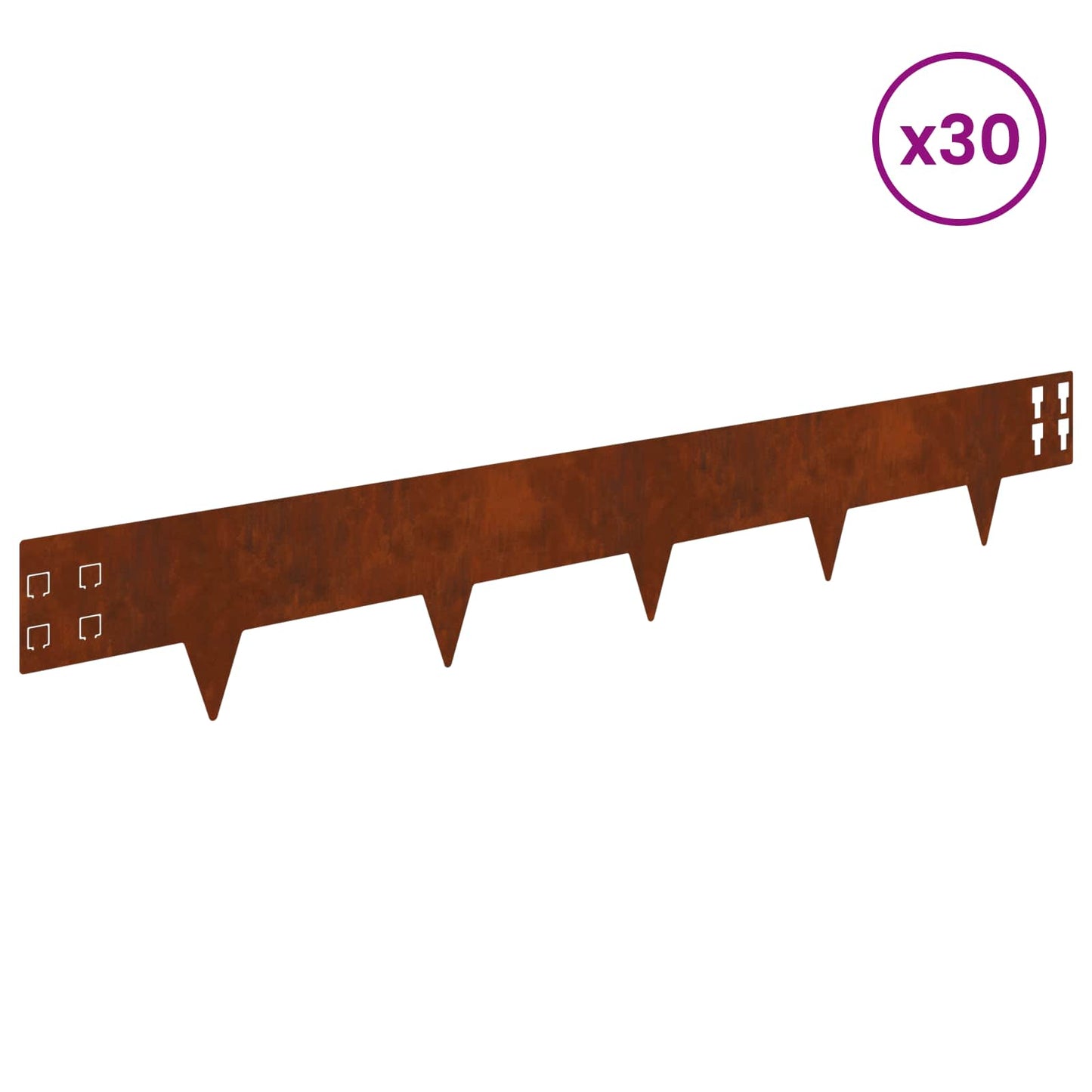 Gjerdekant 30 pcs 100 x 15 cm Stål Rusten