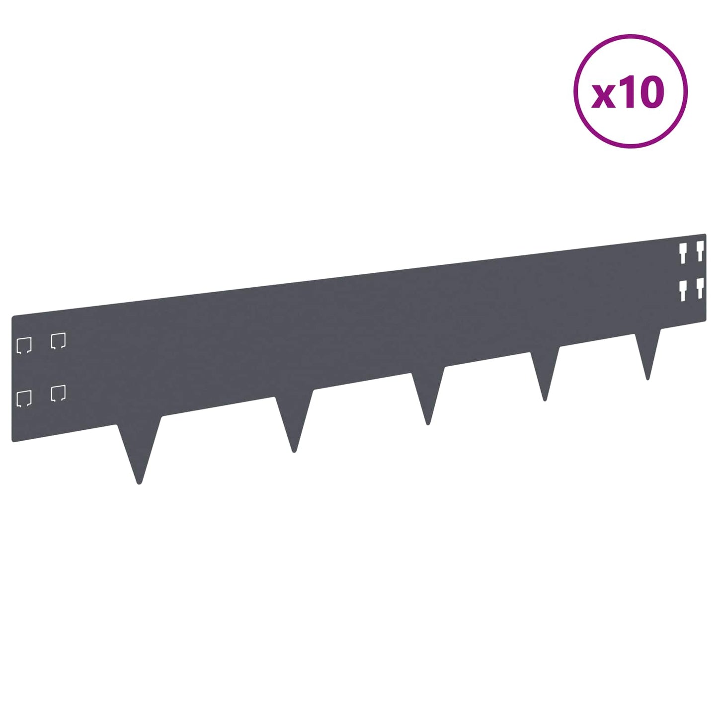 Gjerdekant 10 pcs 100 x 20 cm Stål Antrasitt
