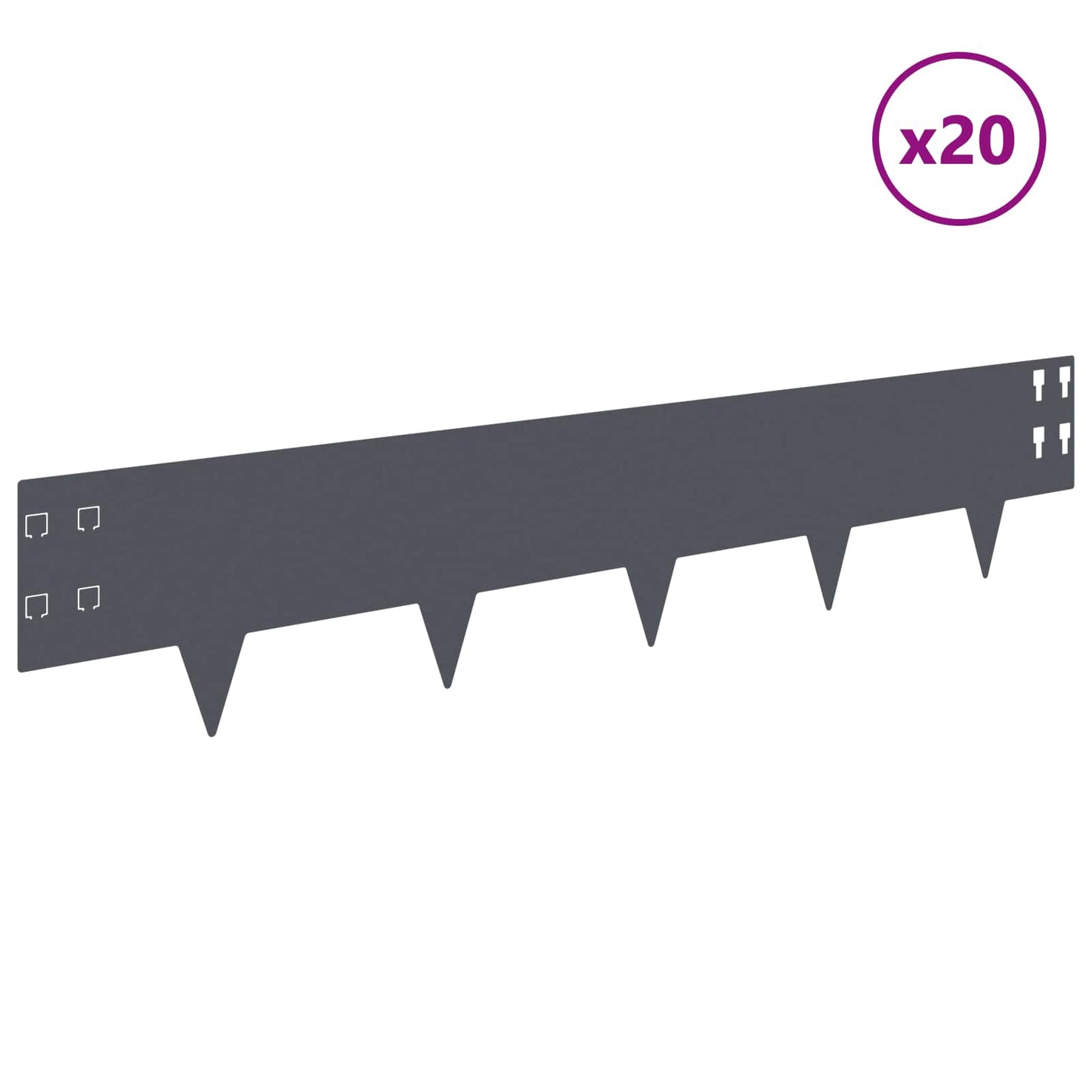 Gjerdekant 20 pcs 100 x 20 cm Stål Antrasitt