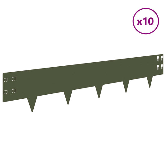 Gjerdekant 10 pcs 100 x 20 cm Stål Olivengrønn