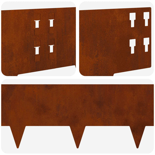 Gjerdekant 10 pcs 100 x 20 cm Stål Rusten