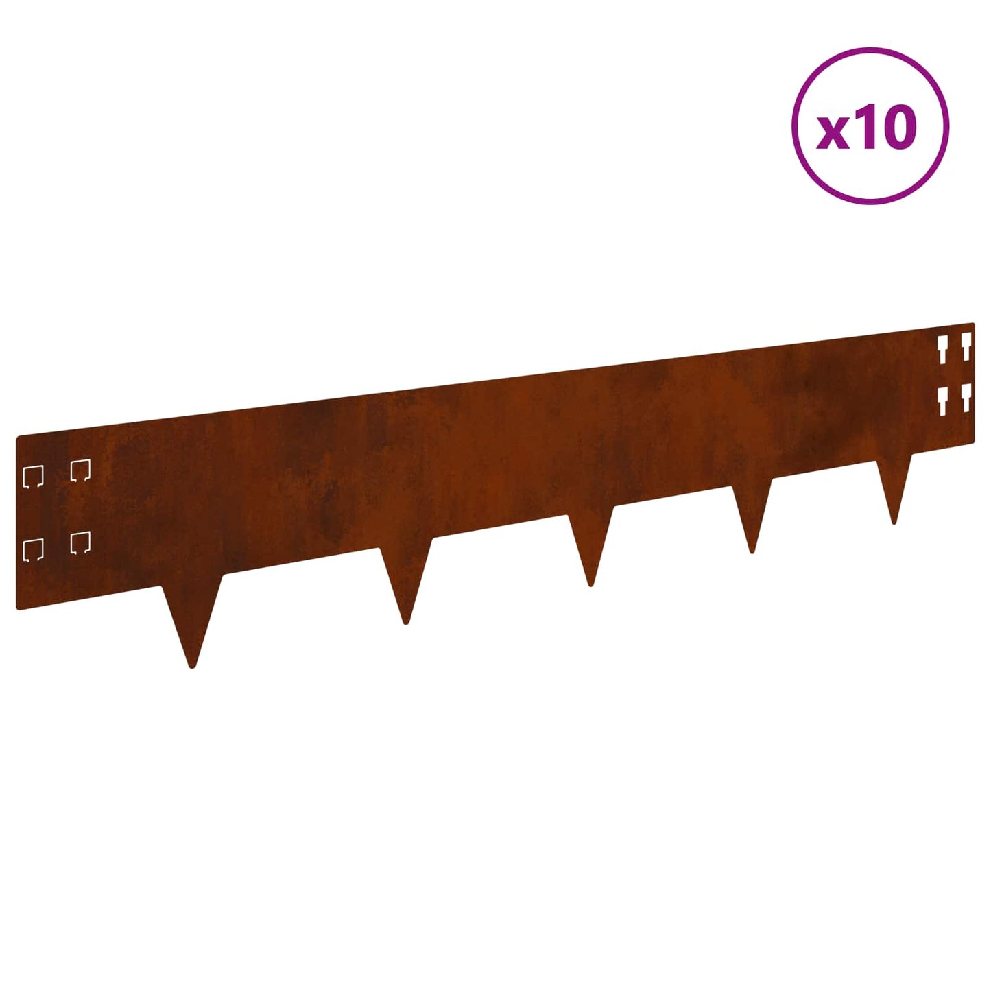Gjerdekant 10 pcs 100 x 20 cm Stål Rusten