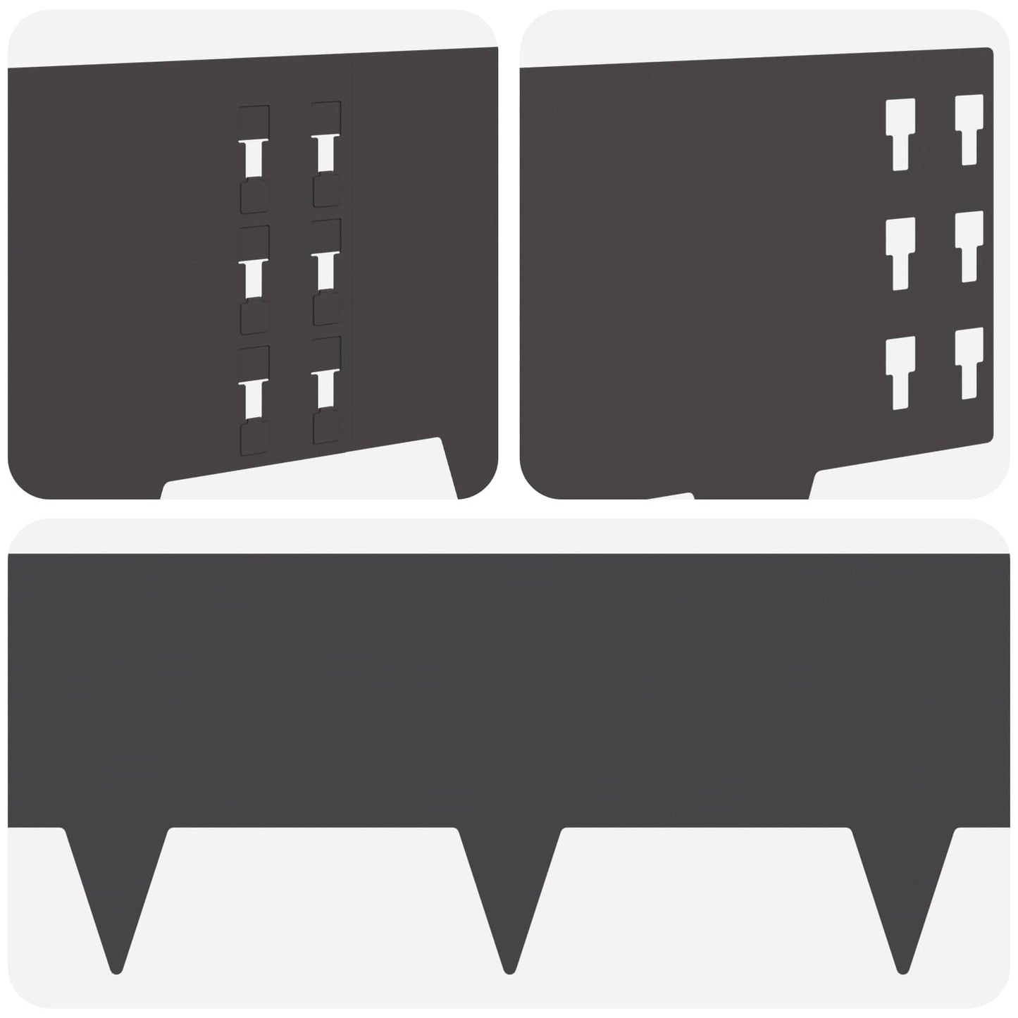 Gjerdekant 30 pcs 100 x 25 cm Stål Svart