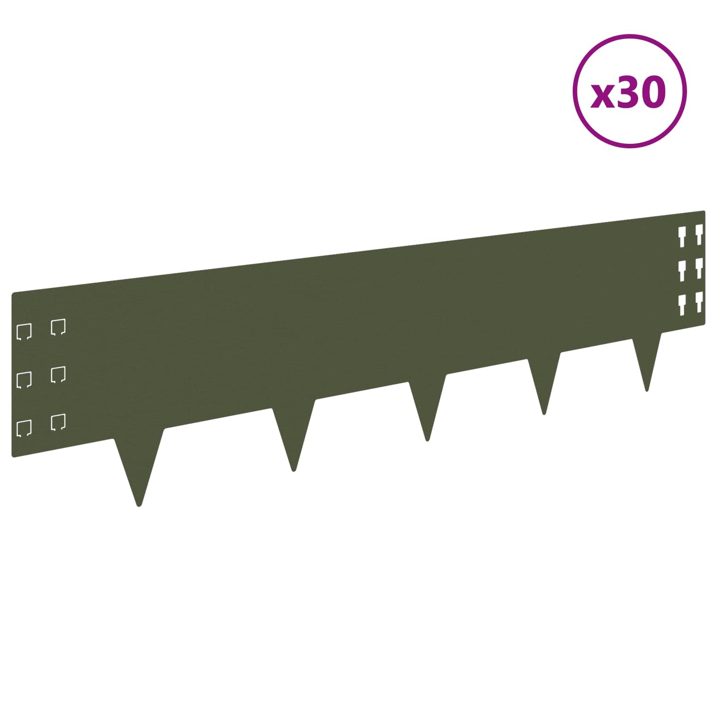 Gjerdekant 30 pcs 100 x 25 cm Stål Olivengrønn