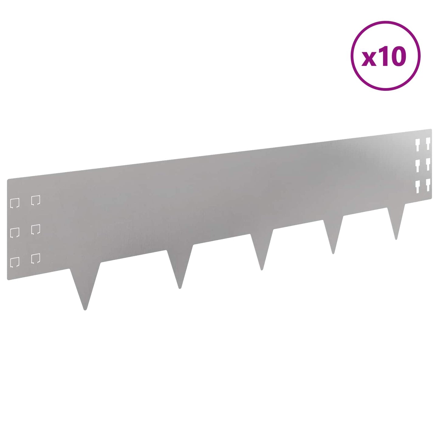 Gjerdekant 10 pcs 100 x 25 cm Stål Sølv