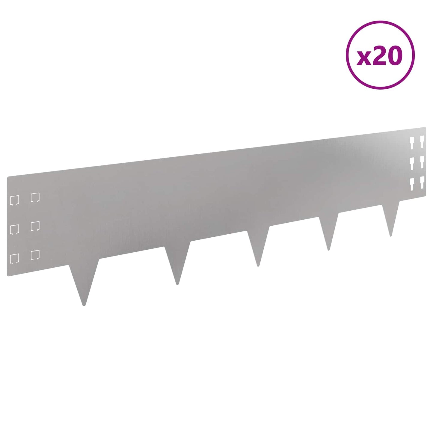Gjerdekant 20 pcs 100 x 25 cm Stål Sølv
