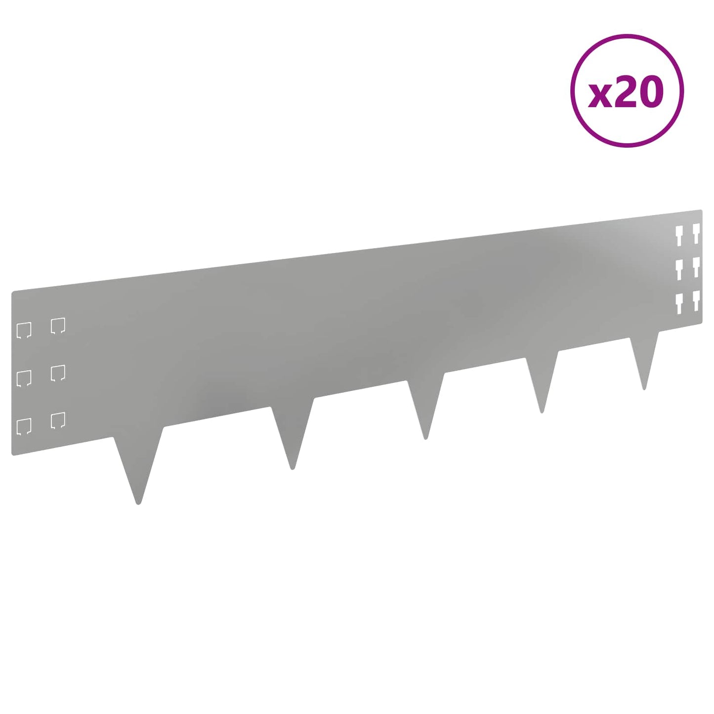 Gjerdekant 20 pcs 100 x 25 cm Stål Sølv