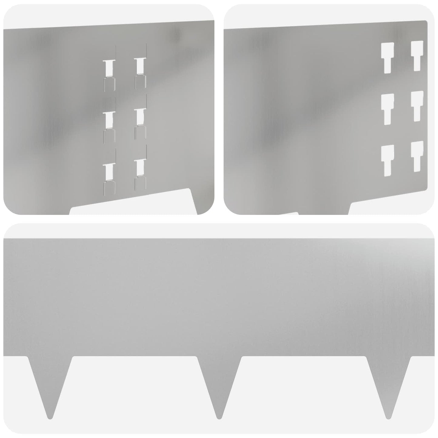 Gjerdekant 30 pcs 100 x 25 cm Stål Sølv