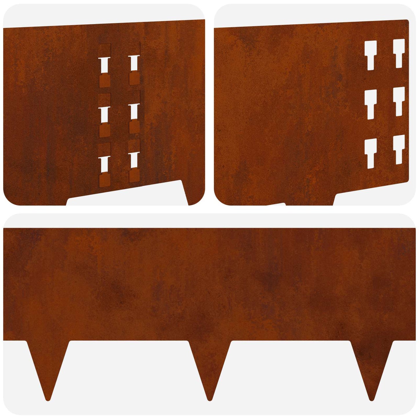 Gjerdekant 10 pcs 100 x 25 cm Stål Rusten