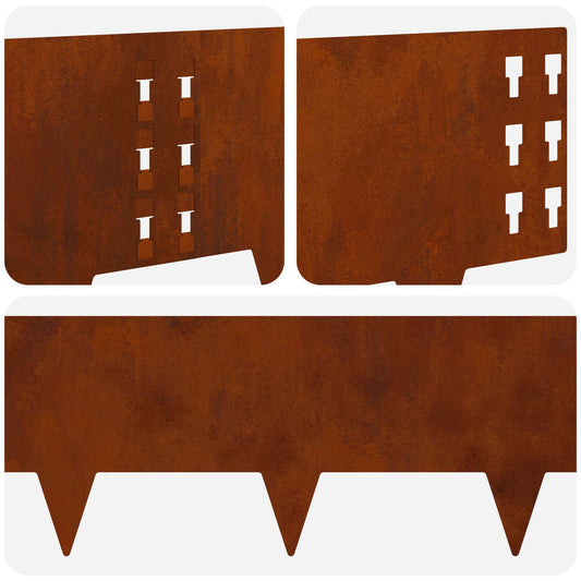 Gjerdekant 20 pcs 100 x 25 cm Stål Rusten