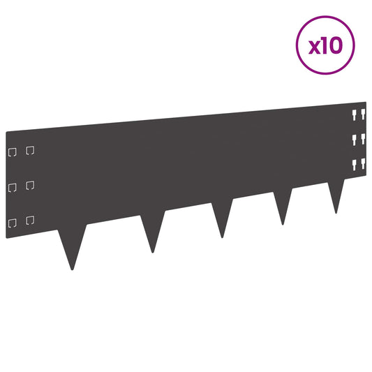 Gjerdekant 10 pcs 100 x 30 cm Stål Svart