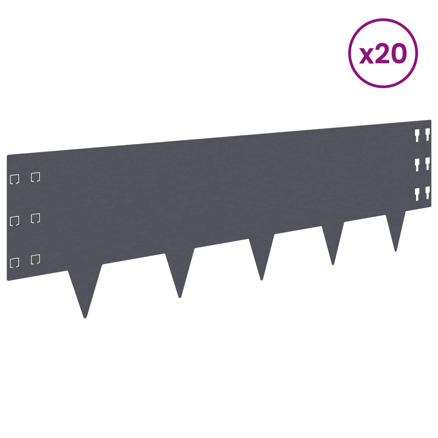 Gjerdekant 20 pcs 100 x 30 cm Stål Antrasitt