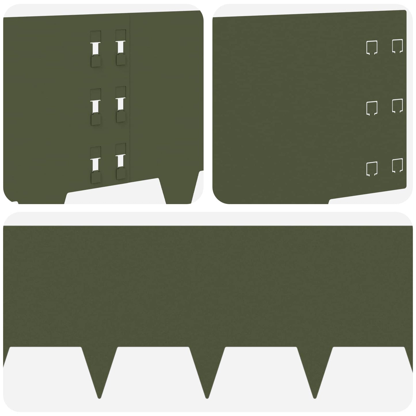 Gjerdekant 20 pcs 100 x 30 cm Stål Olivengrønn